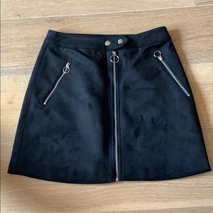 Black suede skirt